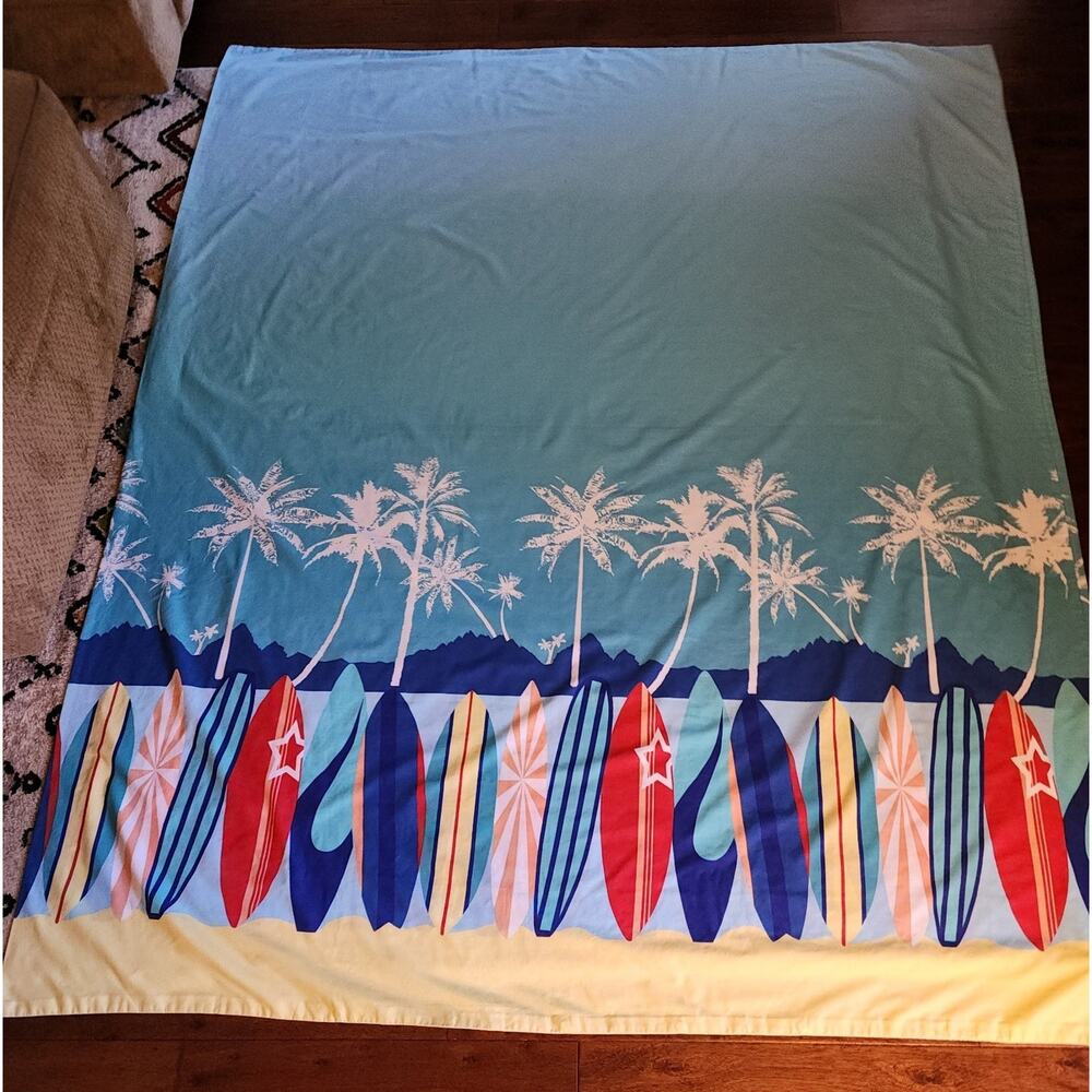 Duvet Cover 2 Pillow Cases Surboards Full Size 83" x 70"